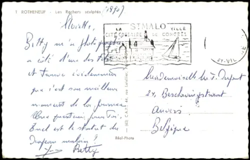CPA Rothéneuf-Saint-Malo Les Rochers sculptés 1950