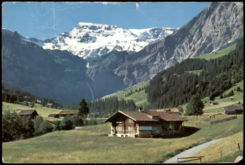 Ansichtskarte Berner Oberland Bauernhaus mit Wildstrubel 1960