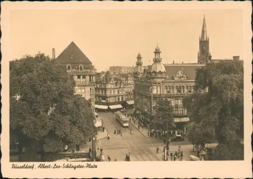 Ansichtskarte Düsseldorf Albert-Leo-Schlageter-Platz Straßenbahn 1939