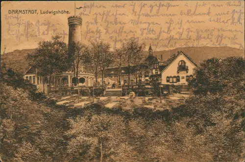 Ansichtskarte Darmstadt Restaurant Ludwigshöhe 1919