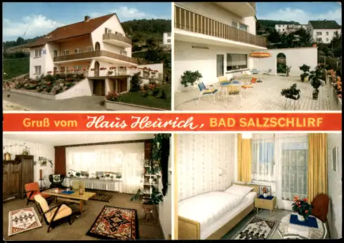 Ansichtskarte Bad Salzschlirf Haus Heurich Mehrbild Terrasse Zimmer 1972