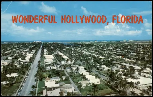 Hollywood FL Panoramablick vom Home Federal Savings Building 1970