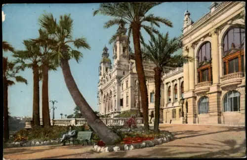 Postcard Monte-Carlo Casino von Monte-Carlo mit Palmenanlage 1915