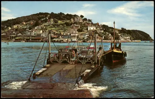 Postcard Dartmouth (Devon) Autofähre auf dem River Dart, Dartmouth 1971