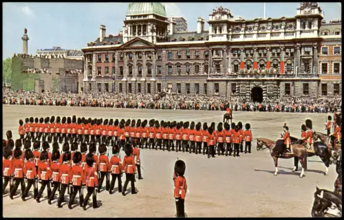 Postcard London Trooping the Colour at Horse Guards Parade 1960