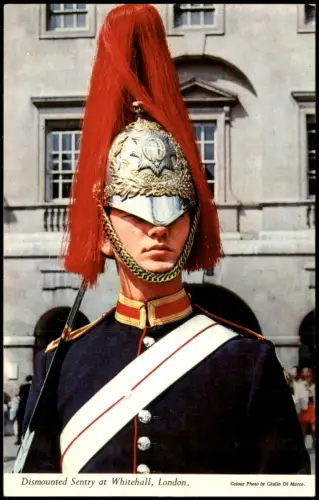 Postcard London Dismounted Sentry of The Blues and Royals 1980
