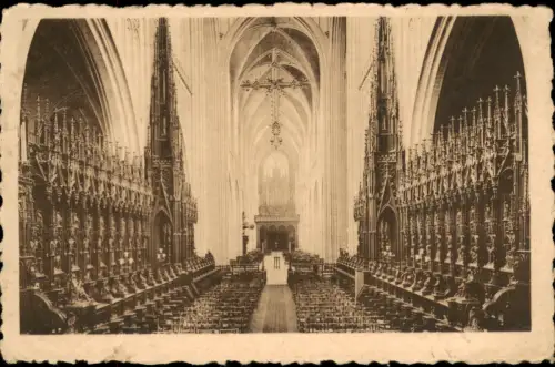 Postkaart Antwerpen Anvers Intérieur de la Cathédrale Les Stalles 1930