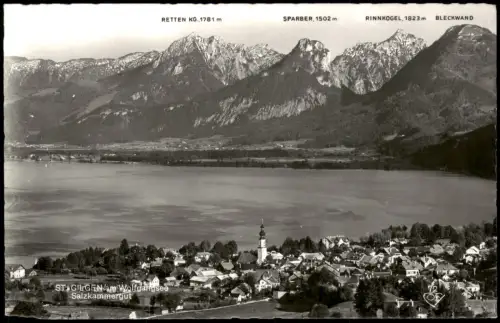 Ansichtskarte Sankt Gilgen St. Gilgen Stadtblick und Gebirge 1959