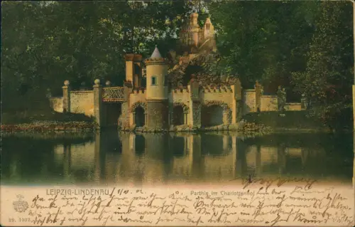 Ansichtskarte Lindenau-Leipzig Partie im Charlottenhof 1902