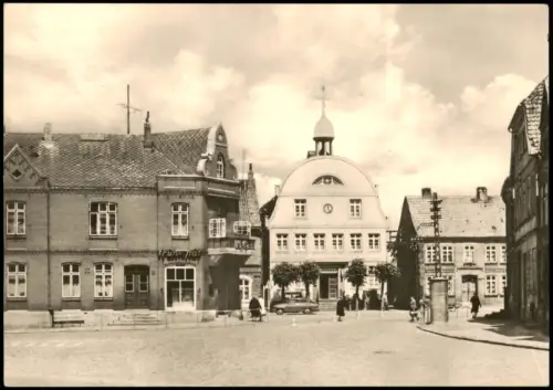 Ansichtskarte Rehna Rehna Mecklenburg Markt mit Rathaus 1967