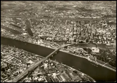 Ansichtskarte Mannheim Luftbild Ludwigshafen 1962