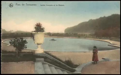 Tervuren (Tervueren) Parc de Tervueren Jardin français et le Bassin. 1912