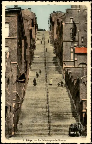 Postkaart Lüttich Luik Lîdje La Montagne-de-Bueren Colorfotokarte 1940