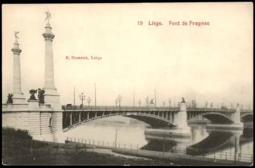 Postkaart Lüttich Luik Lîdje Pont de Fragnée 1913