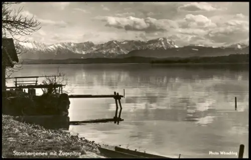 Starnberg Starnbergersee mit Zugspitze Stimmungsbild Fotokarte 1968