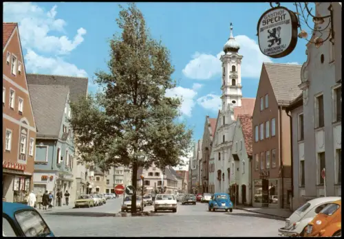 Aichach Stadtplatz, Gasthof Specht, Autos u.a. Volkswagen VW Käfer 1983