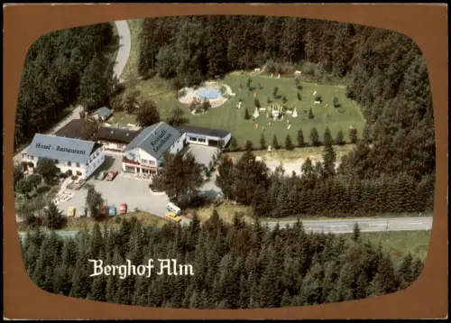 Ansichtskarte  Luftaufnahme Hotel Restaurant Berghof Alm OT Hofstetten 1980