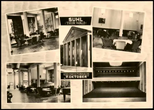 Suhl KREISKULTURHAUS 7. OKTOBER Innenansichten DDR Mehrbild-AK 1964