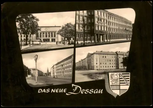 Ansichtskarte Dessau-Dessau-Roßlau 4 Bild Bahnhof Neubauten 1961