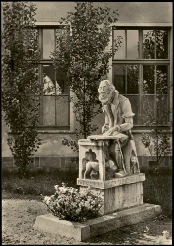Ansichtskarte Burg (bei Magdeburg) Hans-Sachs-Denkmal Fotokarte 1960