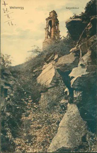 Ansichtskarte Weitenegg Galgenkreuz 1913