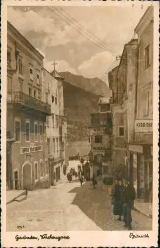 Gmunden (Salzkammergut) Kirchengasse Gasthof Stadt Gmunden Fotokirche 1932