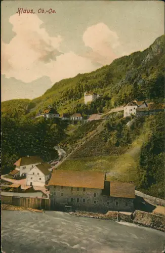 Ansichtskarte Klaus an der Pyhrnbahn Stadtpartie 1913