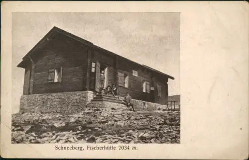 Ansichtskarte Schneeberg (bei Puchberg) Fischerhütte 2034 m. 1909