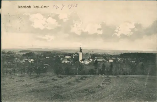 Ansichtskarte Biberbach Blick auf die Stadt 1912  Niederösterreich