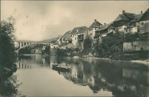 Ansichtskarte Waidhofen an der Ybbs Flußpartie Stadtpartie 1912