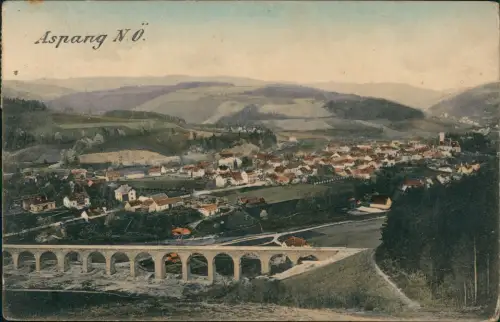 Ansichtskarte Aspang Stadtpartie colorierte AK 1913