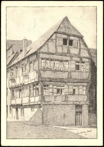 Ravensburg Künstlerkarte Humpishaus nach Zeichnung von Karl Winkel 1978