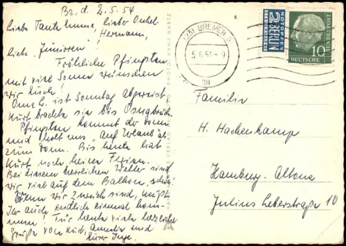 Ansichtskarte Bremen Partie am Rathaus 1954