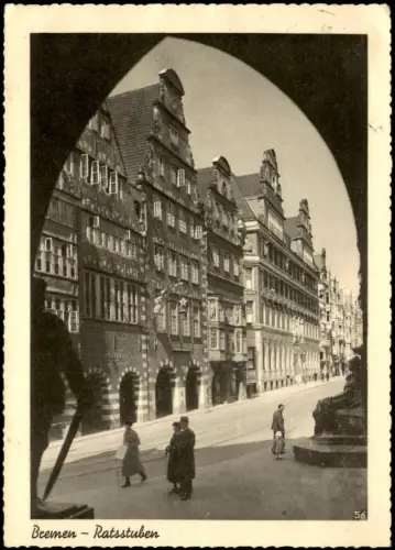 Ansichtskarte Bremen Bremer Ratsstuben Straßen-Ansicht 1957