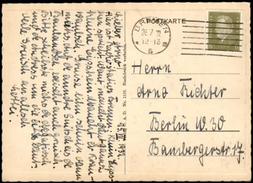 Ansichtskarte Bremen Roland Rathauskolonnade 1932