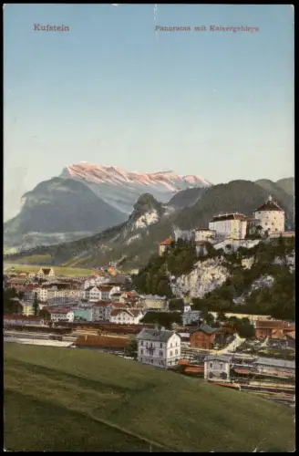 Kufstein Panorama von Kufstein mit Festung und Kaisergebirge 1915
