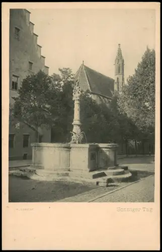 Ansichtskarte Nürnberg Tugendbrunnen mit Lorenzkirche 1930
