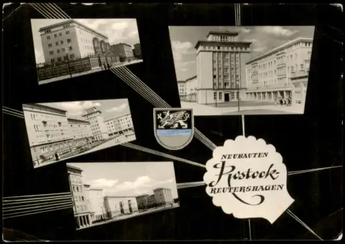 Reutershagen-Rostock DDR Mehrbild-AK    mit Neubauten Gebäude-Ansichten  1959