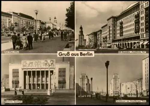 Ansichtskarte Berlin DDR Mehrbild-AK u.a. mit Ansichten aus dem Ost-Teil 1963