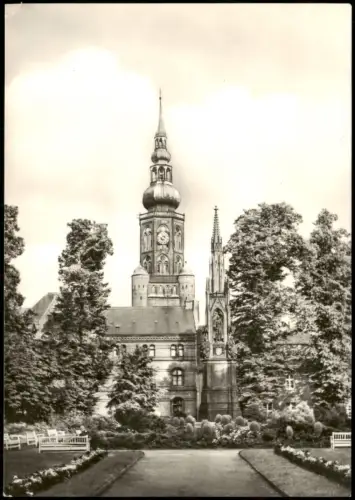 Ansichtskarte Greifswald DDR AK Rubenow-Denkmal und St. Nikolaikirche 1964