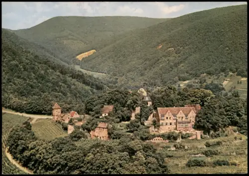 Sankt Martin (Pfalz) Luftaufnahme Kropsburg Kropfsegg v. Flugzeug aus 1960