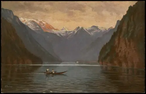 Ansichtskarte Schönau am Königssee Königssee Berg und See Partie 1910