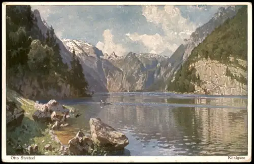 Schönau am Königssee Königssee Otto Strützel Künstlerkarte 1910