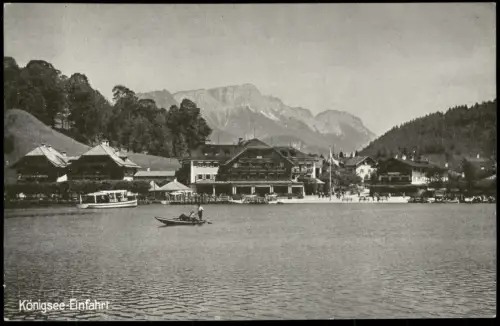 Schönau am Königssee Königsee Einfahrt Blick auf Hotels am See 1929