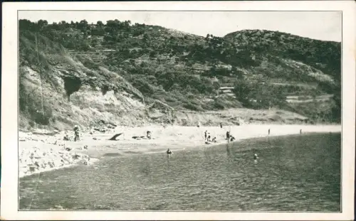 Postcard Lopud Steilküste Strand 1934