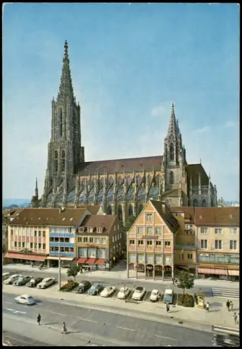 Ulm a. d. Donau Ulmer Münster, Autos u.a. VW Käfer, Mercedes uvm. 1976