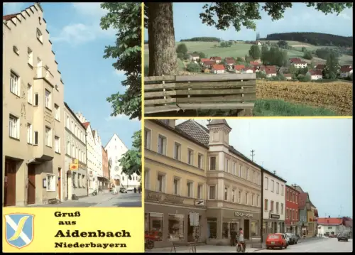 Ansichtskarte Aidenbach Mehrbild-AK Straßen-Ansichten und Teilansicht 1980