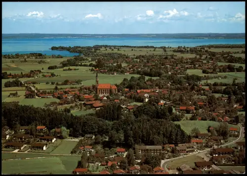 Übersee (Chiemgau) Luftbild Totale vom Flugzeug aus Luftaufnahme 1980