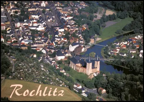 Ansichtskarte Rochlitz Luftbild Luftaufnahme Ortsansicht v. Flugzeug aus 2000