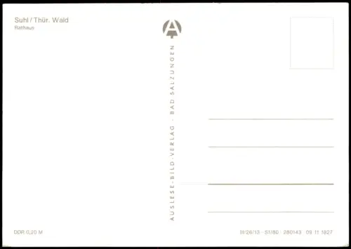 Suhl Rathaus Ansichtskarte vv  1980